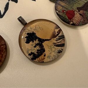 Artistic Pendant in Tan and Black